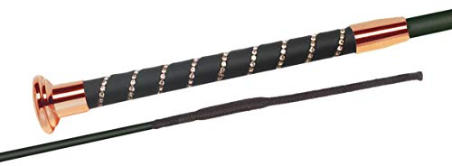 JA Horse Fleck SilkTouch Crystal Reitgerte Pferd Reiten Gerte Dressur Dressurgerte Kristall (130 cm, Rosegold Kristall)