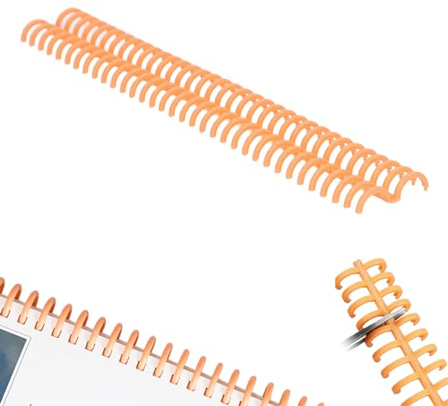 Tissting 10 Stück Binderücken 34 Ring 15mm Orange Kunststoff Bindekämme Verschleißfestes Schreibwaren Spulen Kammbinder Set Bindestreifen für A4 Dokumente Notizbüchern