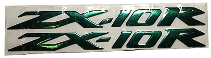 Für Ninja Serie ZX10R Motorrad 3D Emblem Abzeichen Aufkleber Tank Ninja ZX-10R Aufkleber (Farbe : Grün)