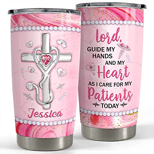 Thermobecher 590ml Isolierter Trinkbecher Lebensmitteltauglichen Isolierter Kaffeebecher Für Auto Kollegen Männer Personalisierte Krankenschwester Tumbler Faith Nurse Gifts