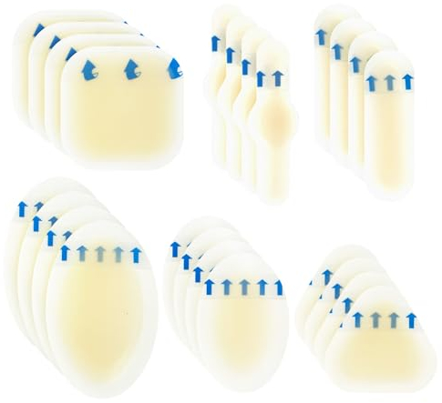 Clundoo Apósitos Ampollas, 24Pcs 6 Formas Apósitos Para Ampollas, Gel Cuidado de Pies, Parches de Prevención de Ampollas, Parches de Ampollas, Prevención De Ampollas En Pies, Dedos y Talones (B)