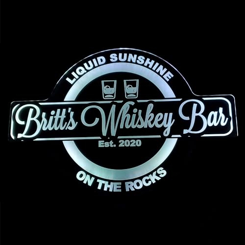 Benutzerdefinierte Whiskey Bourbon Bar LED Wandschild Neon ähnlich – Farbwechsel Mit Schalter – 4 Größen. Personalisieren Sie Ihren Namen