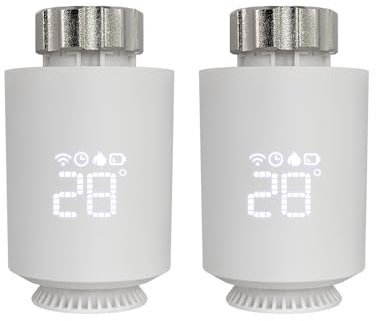 Smartes Heizkörperthermostat Zigbee 3.0, WiFi Zusatzprodukt Kompatibel mit Alexa,Google Home,Smart TRV Thermostat Heizung,Steuerung per APP (Zigbee 3.0) (2pcs)