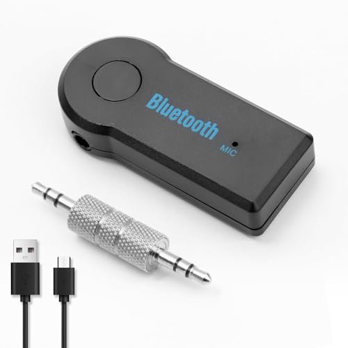 Receptor Bluetooth Coche, Adaptador Bluetooth Jack de 3,5 mm Conector AUX Adaptador de Bluetooth 4.1 Coche Audio Aux Bluetooth Receiver Adaptador Jack Bluetooth para TV Altavoces PC Auriculares