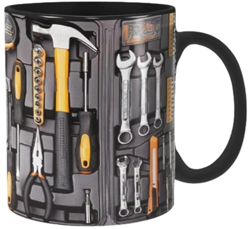 Ohsilv Funny Coffee Mug Ceramic Coffee Cup for Mechanics Toolbox Coffee Cup for Beer, Whiskey, Wine, Water,Juice