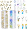 Ocean Themed Nail Charms, 2 Boxes Gold Nail Studs Shell Starfish Conch Sea Nail Charms Nail Rhinestones Pearls Summer 3D Nail Art Decorations Accessories for Nail Design DIY Crafts