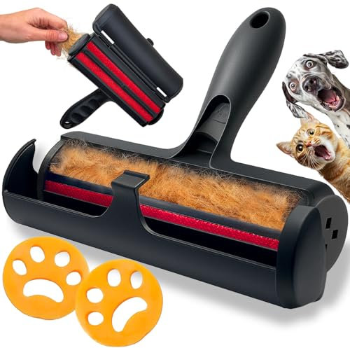 SELVA Quita Pelos para Mascotas - Rodillo Quitapelos Reutilizable + 2 Atrapapelos para Lavadora | Recoge Pelo de Perros y Gatos | Cepillo Ideal para Ropa, Muebles, Sofá, Coche y Alfombras.