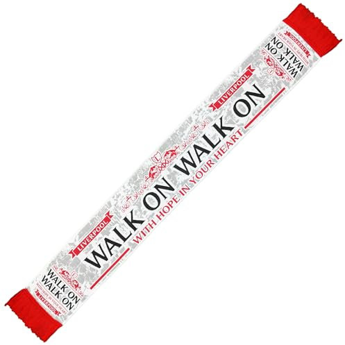 Partisan Liverpool Walk On Schal HD, Weiß, Grau, Rot und Schwarz, 127 x 19 cm