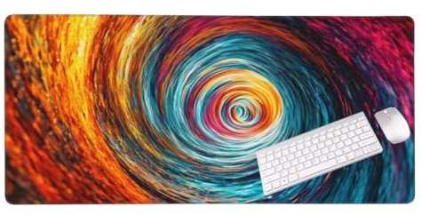 Mauspad XXL 1000x600x3 mm, Groß Gaming Mauspad Buntes Halo, Wetterfest Schreibtisch Mousepad, Mouse Pad Verbessert Präzision und Geschwindigkeit, Gaming Zubehör für Home Zimmer Deko S-556