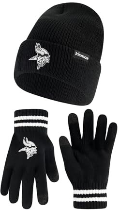 Ultra Game NFL Wintermütze für Erwachsene, superweich, meliert, Strickmütze mit extra warmen Touchscreen-Handschuhen