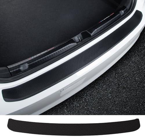 AASGFD Rear Bumper Guard Protector Strip for Tesla Model Y 2020-2024,Scratch-Resistant Non-Slip Trunk Door Protector Paint Protector Sill Lip Rear Bumper Protector Cover,Carbon Fiber