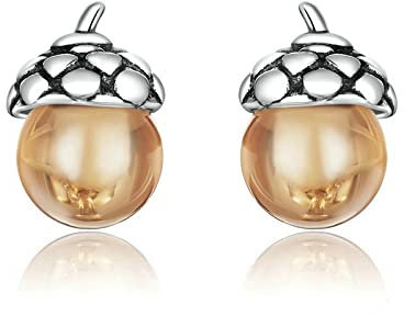 Ohrstecker Silber 925 Damen,Damen Ohrstecker Ohrringe,Klassisch Funkelnde Eichel 925Er Sterling Silber Ohrstecker Ohrringe Zirkonia Eleganter Silber Ohrstecker Schmuck Geschenke Ihre Damen Mäd