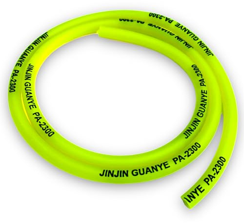 Red Circles 1m Flo Yellow Pit Bike Fuel Hose/Pipe - 6mm Diameter, Compatible with Most Pit Bikes, Durable Fuel Line, 1 Meter Long, Perfect for Custom Fit and Easy Installation
