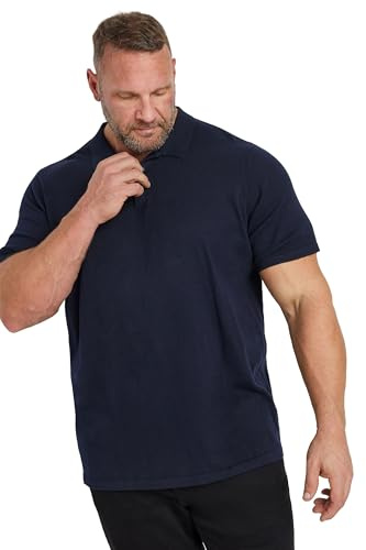 BadRhino Big & Tall Knitted Short Sleeve Polo Shirt - Men's - Plus Size Curve