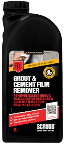 SCRUBB Grout & Cement Film Remover, Excess Grout Removal, Cement Film Removal, Concentrated Cleaner, 1Ltr