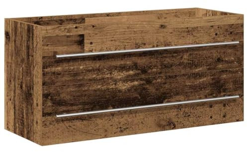vidaXL Mobile Lavabo Bagno Legno Antico 100x38,5x48 cm in Truciolato, Armadio per lavandino da Bagno, Mobile per lavandino da Bagno, Mobile per lavabo