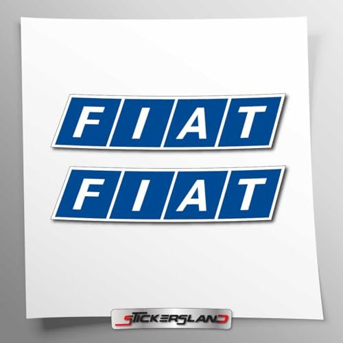 Kit adesivi compatibile con Fiat | adesivi per auto trattori | Vinile Adesivo FACILE APPLICAZIONE Stampa UV | Stickersland® (Blu)