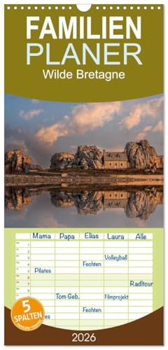 Familienplaner 2026 - Wilde Bretagne mit 5 Spalten (Wandkalender, 21 cm x 45 cm), CALVENDO: Einzigartige Motive aus der Bretagne (CALVENDO Orte)