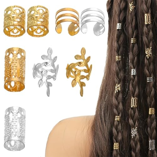 Bangbobi 80 Piezas de Accesorios para el Cabello, Adornos para el Cabello, Perlas para el Cabello con Clip, Adornos para rastas para Mujeres y niñas (Hierro, Moda)