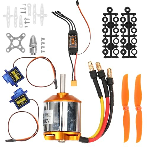 Segutage Kit de Moteur d'avion RC Hélicoptère, Moteur Avion Brushless ESC 40A XT60 Servo 9G Hélice 1060, Kit Motorisation 2217 1100KV