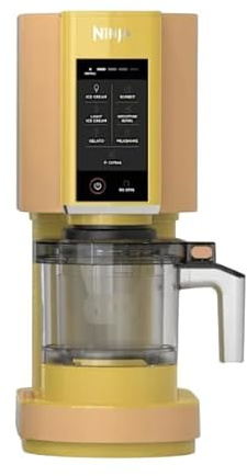 Ninja CREAMi Eismaschine & Dessertmaschine mit 2 Behältern, 7 Programmen, Herstellung von Eis, Gelato, Sorbet, Smoothie-Bowls, Milchshakes und mehr, 1,4L Eiscreme Kapazität, Orange Mango NC302EUAO