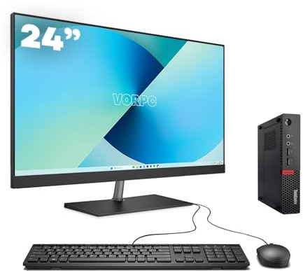 Lenovo Mini PC M710q / i7-6700T / 16GB DDR4 512GB SSD Windows 11 Pack con Monitor 24 Teclado y ratón USB (Reacondicionado)