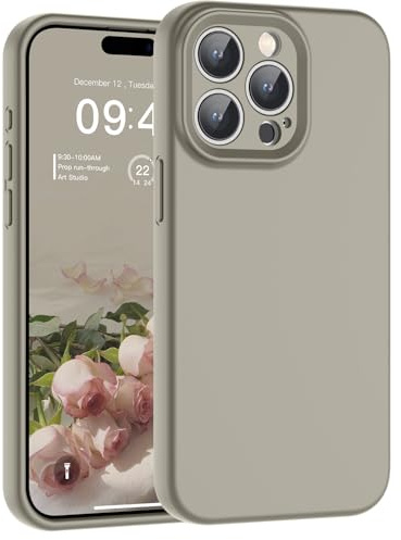 SUPFINE Designed for iPhone 15 Pro Max Case,Premium Liquid Silicone with [Soft Anti-Scratch Microfiber Lining][Upgraded Camera Protection] Slim Shockproof Phone Case for Men Women Girls,Clay