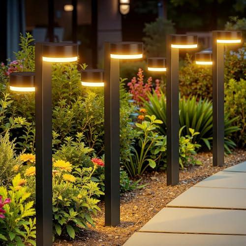 GEARLITE 6 Pack Solarlampen für Außen Garten, 2 in 1 Superhelle Warmweiß Solarleuchten für Außen mit 24 Led, IP65 Wasserdichte Solar Gartenleuchten Auto On/Off für Weg Rasen Hof Terrasse, Geschenke