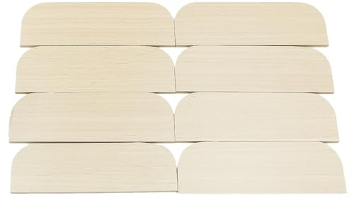 Huba 8 PCS Wooden Panels with Double-sided Tape,Wooden Hinge Fillers Plate,Suitable for Kitchen Cabinet Hinge Repair