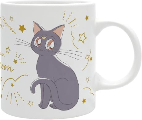 ABYSTYLE Sailor Moon Tasse Luna & Artemis Katzen, offizielles Produkt, Fassungsvermögen 320 ml, hochwertige Keramik