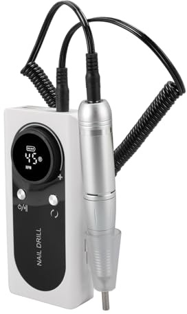 lyrlody Lime à Ongles électrique Portable, Perceuse à Ongles Rechargeable 45000RPM 2000mAh, Machine de Polissage électronique pour avec Embouts de Meulage pour Manucure Pédicure