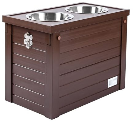 New Age Pet ecoFLEX Piedmont Pet Diner with Storage - Russet, Extra Large (EHHF303XL)