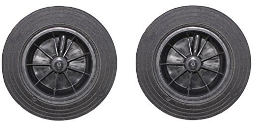 2 Roues de Rechange pour Conteneur à Ordures ménagères et Poubelle à Roulettes de 60/80/120/240 litres, noir