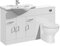 VeeBath Linx 1250 Vanity Unit Furniture Set, Wash Basin Bathroom Sink, WC, Toilet Pan, Soft Close, Quick Release Toilet Seat with Concealed Cistern-White (Flat Pack)
