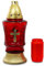 Ebersbacher Kerzenfabrik GmbH Glasgrablampe Kreuz rot mit Ölkompolicht Nr. 3 Größe (Ø x H): ca. 110 x 270 mm