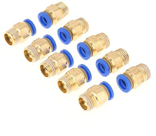 Raccords Rapides Pneumatiques en Laiton 10Pcs Raccords Pneumatiques Rapides de Raccords Pneumatiques adaptateur Filetage Mâle de Diamètre 8Mm 1 / 4Bsp Fixé Pour assembler des Tuyaux