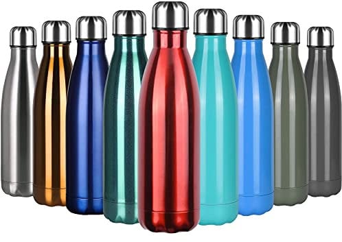 flintronic Stainless Steel Water Bottle,500ml Double Walled Vacuum Flask with Cleaning Brush, BPA Free 12 Hours Hot&Cold Sport Drink Bottle for Gym, Home, Office, Outdoor, Work