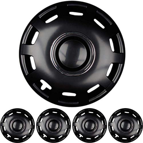 4X Premium Design Radkappen Radzierblenden 'Alabaster' 16 Zoll in Schwarz