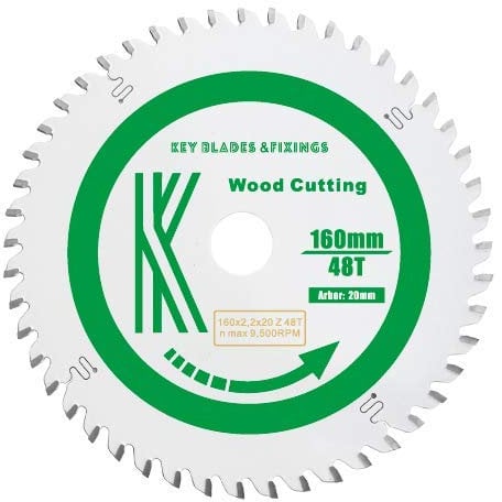 2204 - Key Blades 160mm x 20mm x 2.2mm 48 Tooth Track Circular Saw Blade Fits Festool Plunge saw TS55 TSC55