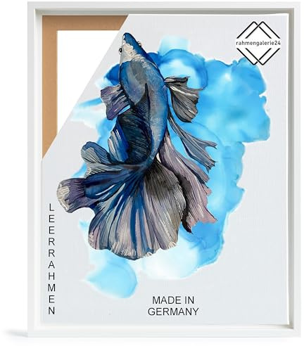 rahmengalerie24 Schattenfugenrahmen 46x61 cm weiß für Leinwand Bilderrahmen Keilrahmen für Leinwände aus Holz MDF