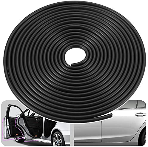 Protection de Bord de portière de Voiture, en Forme de U, Peut être coupée, Convient pour la Plupart des Voitures (Noir, 16FT)