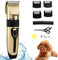 Pet Dog Cat Clippers, Professional Dog Grooming Tools Kit, Hair Cutting Styling Shaving Tool Set, Low Noise Rechargeable Cordless Pet Dogs Cats Electric Clippers with 4 Comb Guides Scissors and Comb