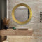 Espejo Redondo de Pared Fabricado en España - Ancho de moldura 10 cm - Acabado Artesanal – Espejo Decorativo Ideal para Salón, Recibidor, Vestidor, Dormitorio y Baño. (Oro Envejecido, 80x80 cm)