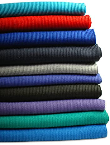 Neotrims UK Rippstrick-Stoff, Stretch-Material, 2 x 2, geripptes Polyester, sportliches Gefühl, Jersey-Stoff, Revamp-Bund und Bündchen an alten Jacken, 11 Farben, Marineblau