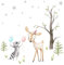 Little Deco Wandtattoo Wandsticker Kinderzimmer REH Waschbär I Wandbild 48 x 35 cm (BxH) I Baum Sterne Wandaufkleber Spielzimmer Baby Deko Kinder DL160-Z8
