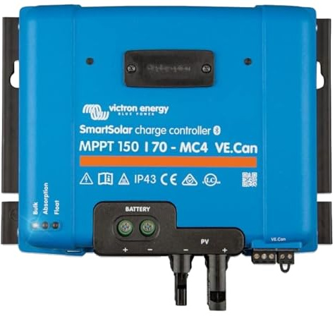 Victron Energy SmartSolar MPPT MC4 VE.Can 150V 70 Amp 12/24/36/48-Volt Solar Laderegler (Bluetooth)