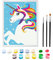Zimrobin Peinture au Numéro Enfant 5-7 Ans - Kit Peinture Acrylique avec Cadre Photo, 3 Pinceaux (Licorne Colorée)