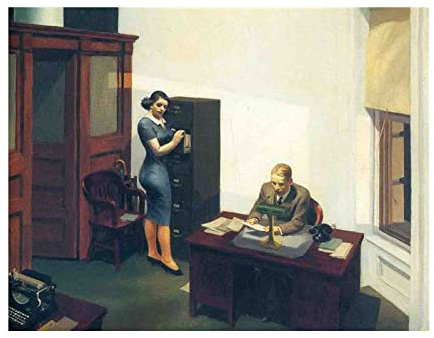 Lasite Edward Hopper《Sekretariat》Leinwandbilder Kunstdruck Bilder Reproduktion Leinwanddruck Bilder Leinwand Gemälde Wanddekoration fertig Realistisch(（20x26cm） 8x10inch,Ungerahmt)