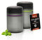 ONGROK Glass Storage Jar, 500ml, 2 Pack, Color-Coded Airtight Glass Containers, UV Herb Jar to with Child Resistant Lid, Perfect Size Jar to Store in a Drawer or Cupboard