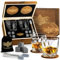 Whisiskey Whisky Gläser Set - Whiskey Geschenkset Glas - Whiskygläser - Geschenke für Männer - Männergeschenke - Geburtstagsgeschenk Mann - Geschenkbox, 2 Rum Gläser x 310ML, 8 Whiskey Steine